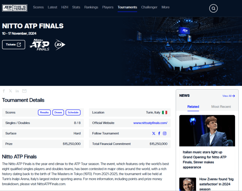 ATPTour.com Nitto ATP Finals 2024