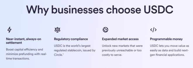 business choose USDC